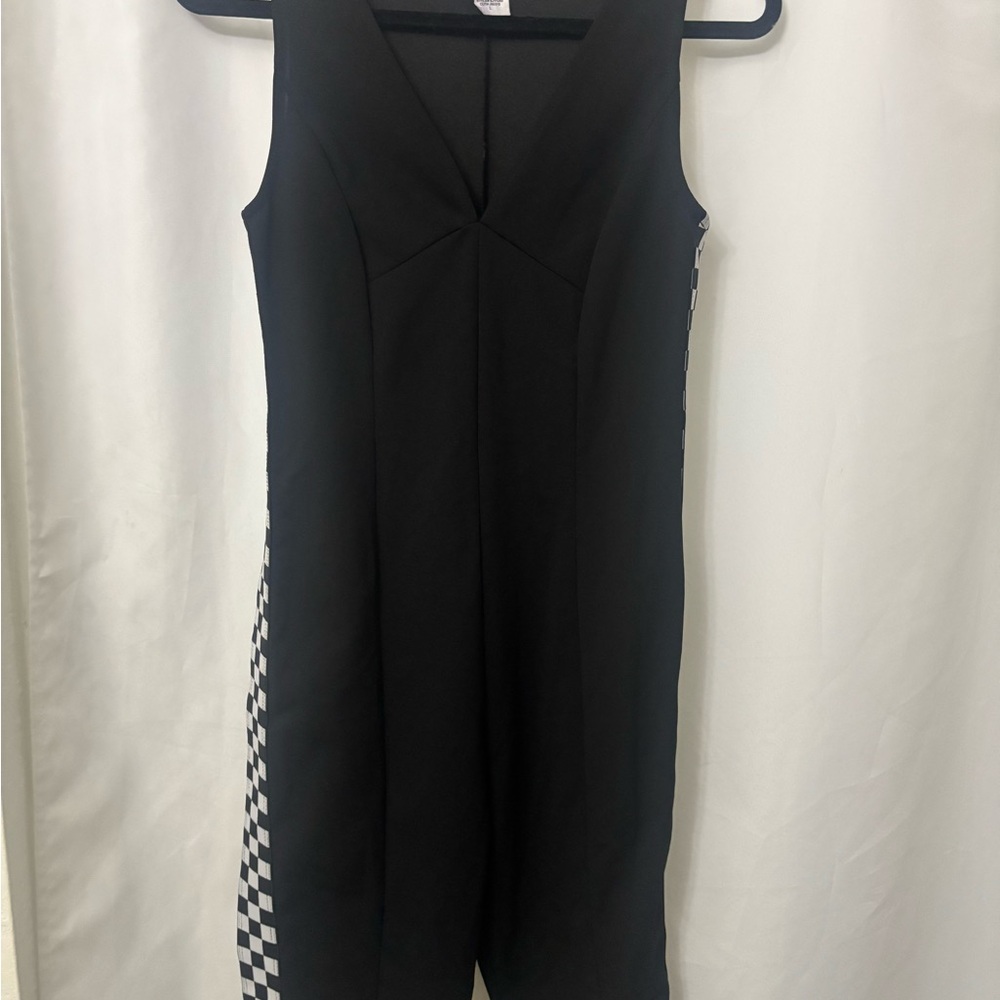 A3 Design Black Dress short with White Checkered Sides